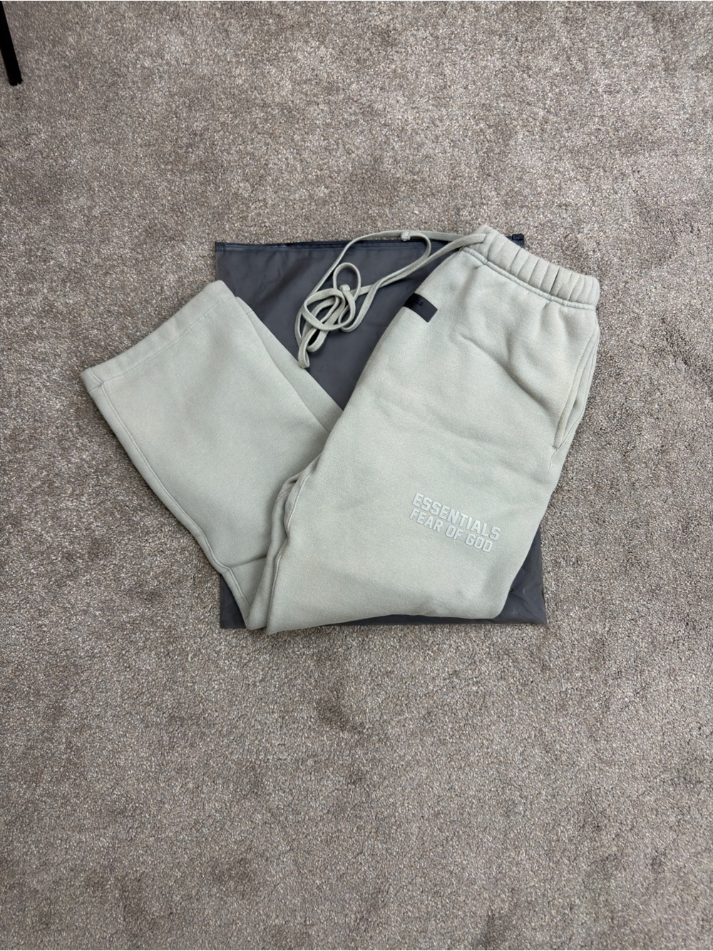 Essentials light oatmeal Sweatpants with Subtle Logo